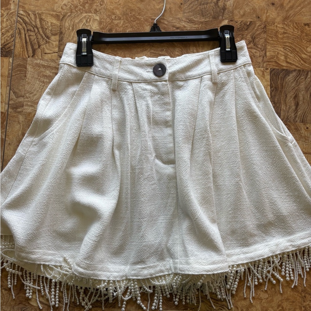 FBC Angel Linen Mini Skirt with Fringe🤍
